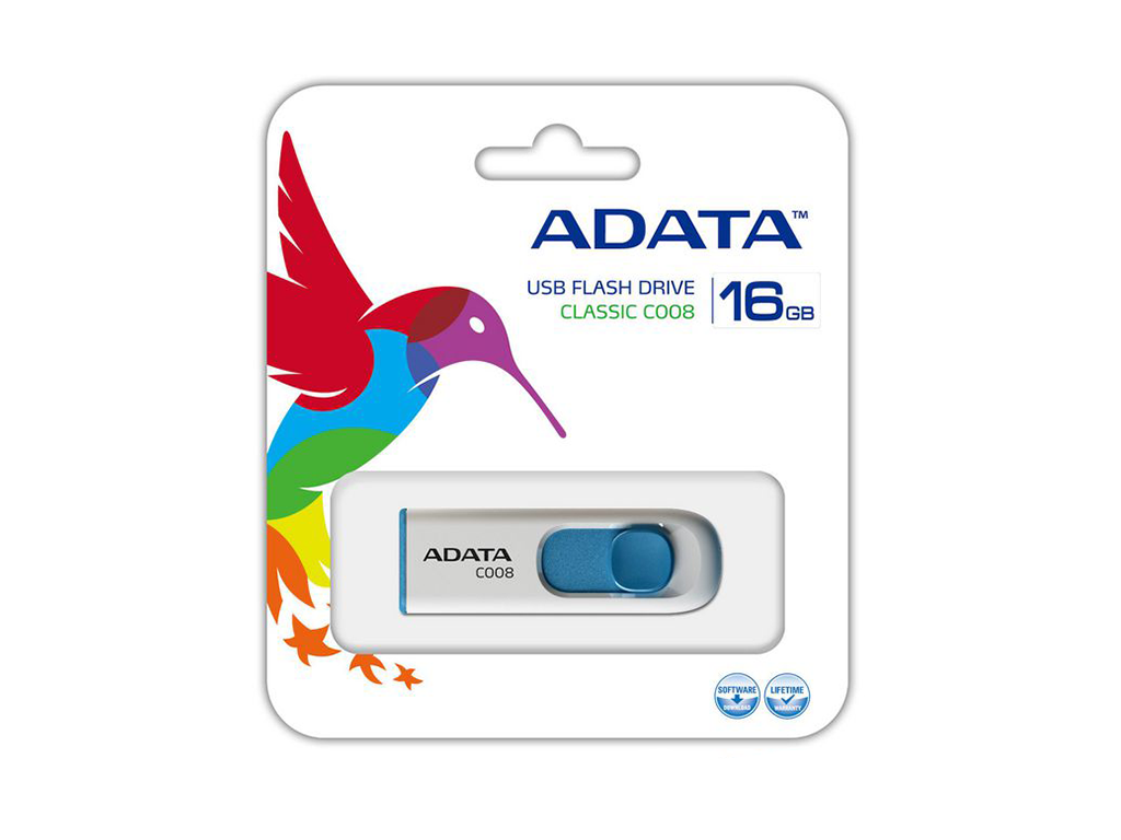 ADATA UFD 16GB C008 White USB 2.0, R/W: 30/10MBps - Image 2
