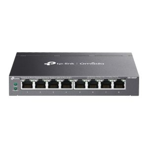 Omada 8-Port Gigabit Desktop Switch with 8-Port PoE+ 8× Gigabit PoE+ Ports 802.3af/at, 64 W PoE Power, Desktop Steel Case Plug and Play